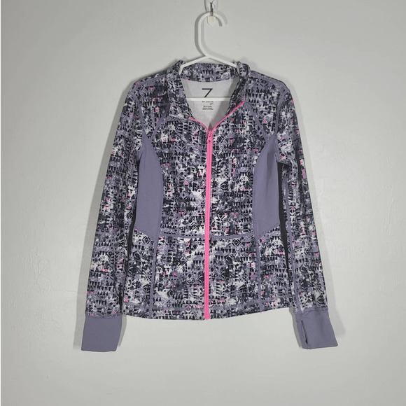 Z by Zella Girl Jacket Size XS Full Zip Long Sleeve Thumbholes Multicolor - Picture 1 of 6